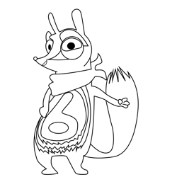 Number 6 Flinders The Numtums Free Coloring Page for Kids