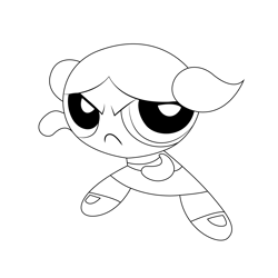 Action Powerpuff Girls Free Coloring Page for Kids