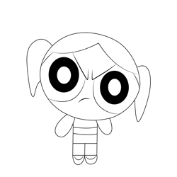 Angry Powerpuff Girl Free Coloring Page for Kids