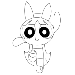 Blossom Powerpuff Girls Free Coloring Page for Kids