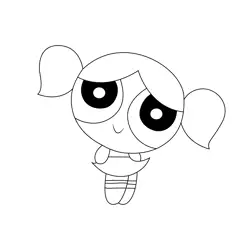 Bubbles Powerpuff Girls Free Coloring Page for Kids