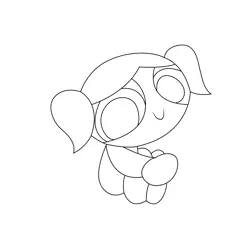 Cute Powerpuff Girls Free Coloring Page for Kids