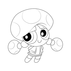 Powerpuff Girls With Hat Free Coloring Page for Kids