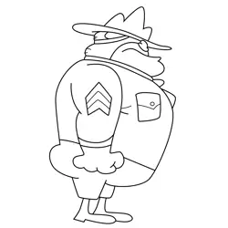 Drill Sergeant The Ren & Stimpy Show Free Coloring Page for Kids