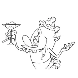 Jerry the Bellybutton Elf The Ren & Stimpy Show Free Coloring Page for Kids