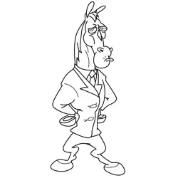 Mr. Horse Wearing Suit The Ren & Stimpy Show Free Coloring Page for Kids