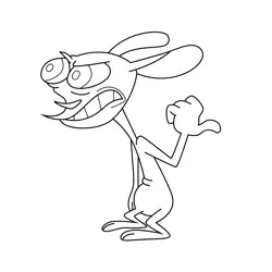 Ren Höek Angry The Ren & Stimpy Show Free Coloring Page for Kids