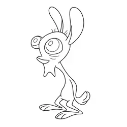 Ren Höek Standing The Ren & Stimpy Show Free Coloring Page for Kids