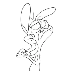 Ren Höek Thinking The Ren & Stimpy Show Free Coloring Page for Kids