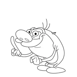 Stimpy Explaining The Ren & Stimpy Show Free Coloring Page for Kids