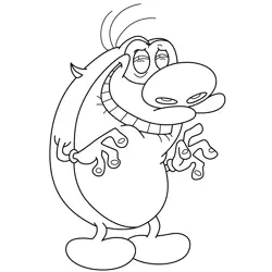 Stimpy Smiling The Ren & Stimpy Show Free Coloring Page for Kids