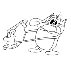 Stimpy and his Underwear The Ren & Stimpy Show Free Coloring Page for Kids
