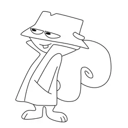Secret Squirrel 2 Free Coloring Page for Kids