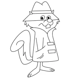 Secret Squirrel 3 Free Coloring Page for Kids