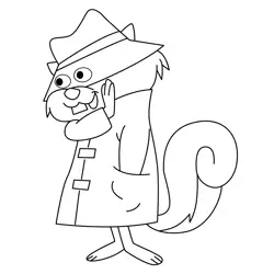 Secret Squirrel 4 Free Coloring Page for Kids