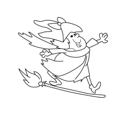 Winsome Witch Free Coloring Page for Kids
