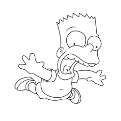 Bart Simpson Afraid Free Coloring Page for Kids