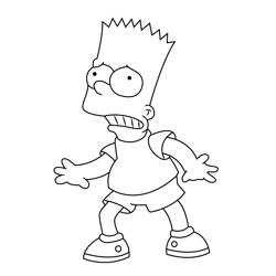 Bart Simpson Gets Shocks Free Coloring Page for Kids