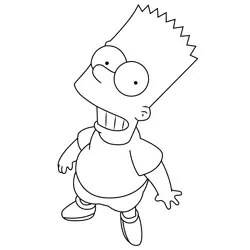 Bart Simpson Looking Up Free Coloring Page for Kids