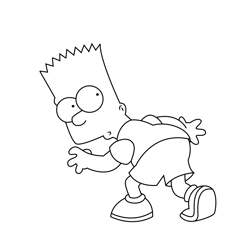Bart Simpson Walking Free Coloring Page for Kids