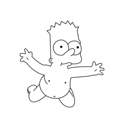 Bart Simpson Free Coloring Page for Kids