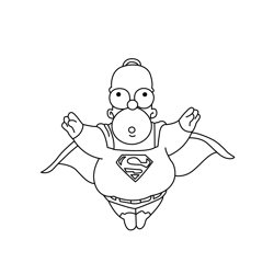 Homer Simpson 2 The Simpsons Free Coloring Page for Kids