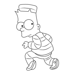 Simpson Looking Back Free Coloring Page for Kids