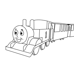 Thomas The Blue Engine Free Coloring Page for Kids