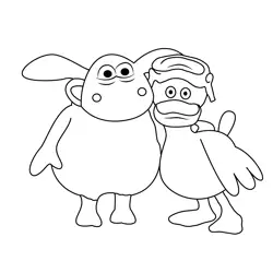 Happy Timmy And Yabba Free Coloring Page for Kids