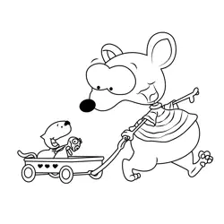Toopy And Binoo Going Together Free Coloring Page for Kids