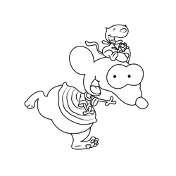 Toopy And Binoo Having Fun Free Coloring Page for Kids