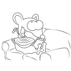 Toopy Sitting On Sofa Free Coloring Page for Kids