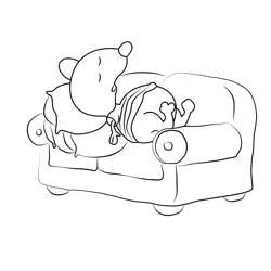 Toopy Sleeping On Sofa Free Coloring Page for Kids