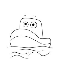 Toot the Tiny Tugboat 1 Free Coloring Page for Kids