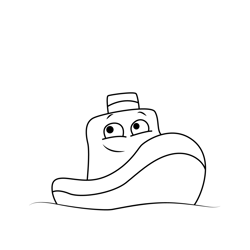 Toot the Tiny Tugboat 6 Free Coloring Page for Kids