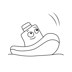 Toot the Tiny Tugboat 8 Free Coloring Page for Kids