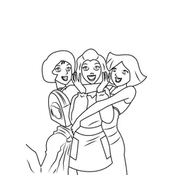 Happy Alex Clover And Sam Free Coloring Page for Kids