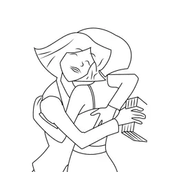Totally Spies Hugs Each Other Free Coloring Page for Kids