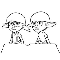 Rootle and Shade Tree Fu Tom Free Coloring Page for Kids