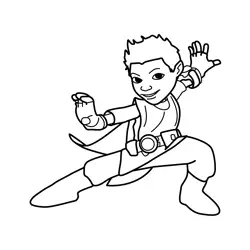 Tree Fu Tom Fighting Position Free Coloring Page for Kids