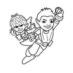 Tree Fu Tom and Twigs Free Coloring Page for Kids