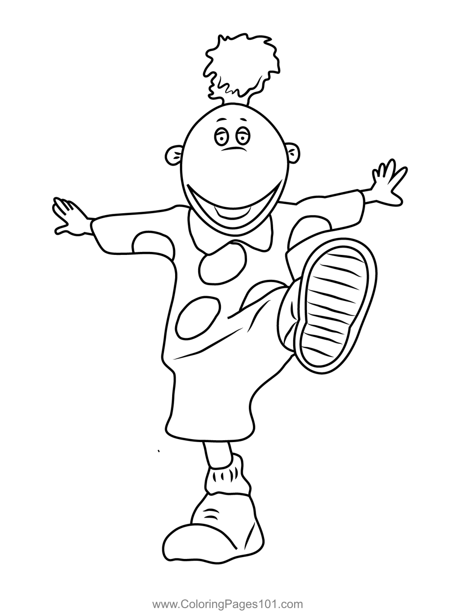 Cheerful Jake Coloring Page for Kids - Free Tweenies Printable Coloring