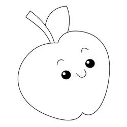 Apple FruitUnikitty Free Coloring Page for Kids