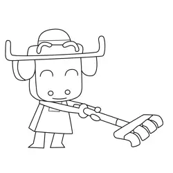 Craig the Moose Holding Rake Unikitty Free Coloring Page for Kids