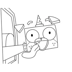Happy Puppycorn with Head Out of the Car Window Unikitty Free Coloring Page for Kids