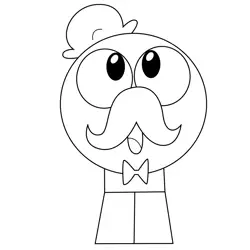 Old Timey Mustache Man Unikitty Free Coloring Page for Kids