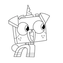 Puppycorn Happy Unikitty Free Coloring Page for Kids