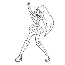 Winx Club Babe Show Power Free Coloring Page for Kids