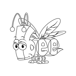 Bee From Wordworld Free Coloring Page for Kids