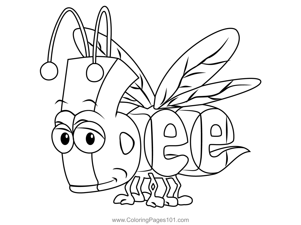 Bee From Wordworld Coloring Page for Kids - Free WordWorld Printable